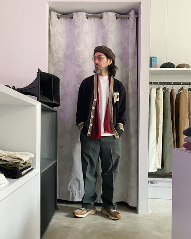 柄物は小物で<br>チラッとみせ