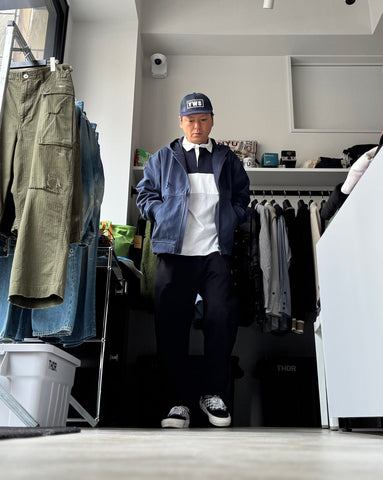 好きな要素を<br>ルーツを詰め込んだルック