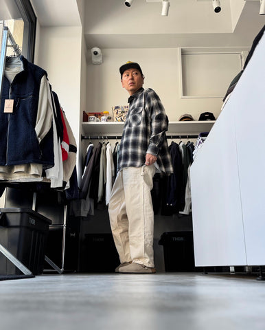 褪せた色味に馴染ませる<br>グラデのフランネル