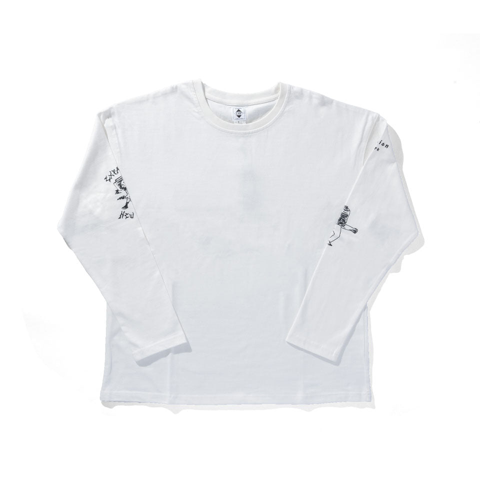 EXPANSION NY<br>MAKHNO DIMA L/SLEEVE TEE SHIRTS（White）