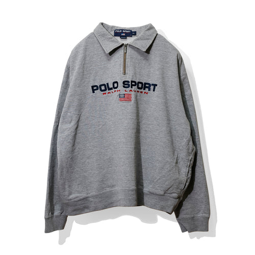 【USED】90's POLO SPORT USA FLAG Half-Zip Sweatshirt ［M25008802］