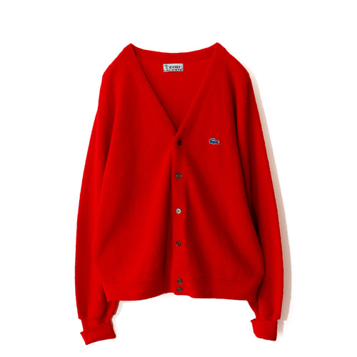 【USED】70's IZOD LACOSTE Cardigan Red［U260000247］