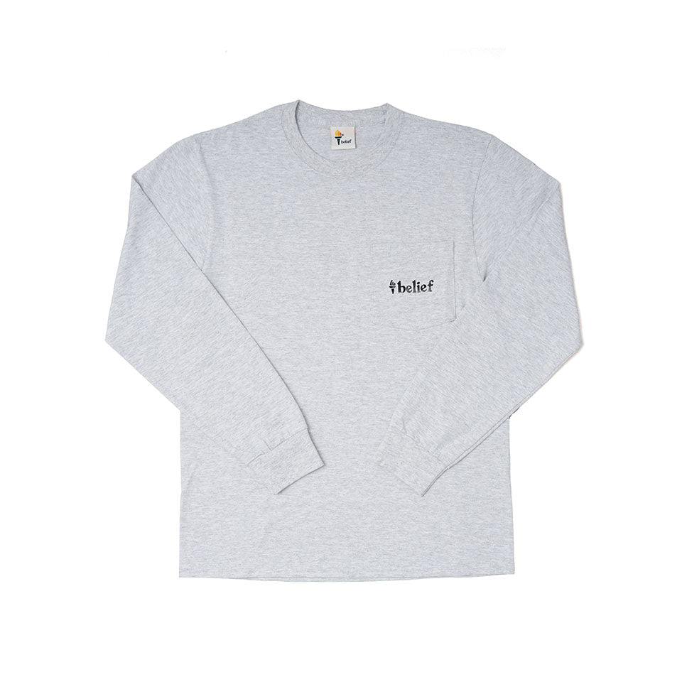 Belief NYC<br>ASTORIA L/S POCKET TEE（Heather Gray）