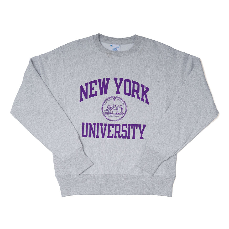 NYU<br>NYU Reverse Weave Crewneck Sweatshirt（Gray）