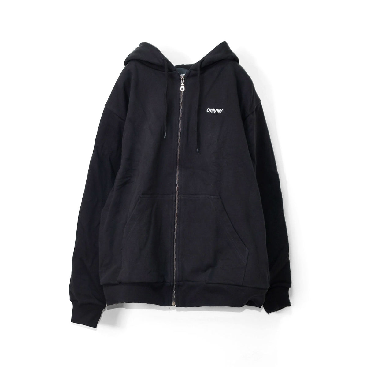 Only NY<br>Heavyweight Thermal Waffle Lined Zip Hoodie（Black）