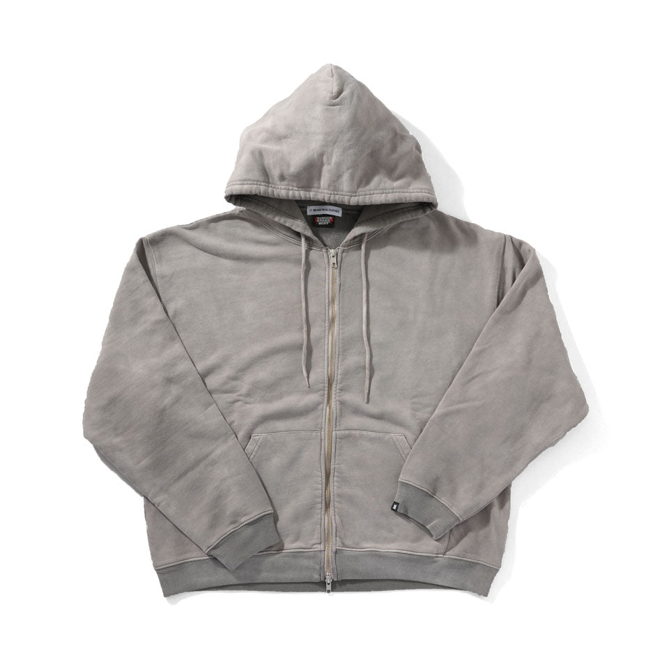 BEANS<br>ORIGINAL PIGMENT Zip Up Hoodie  (Gray)