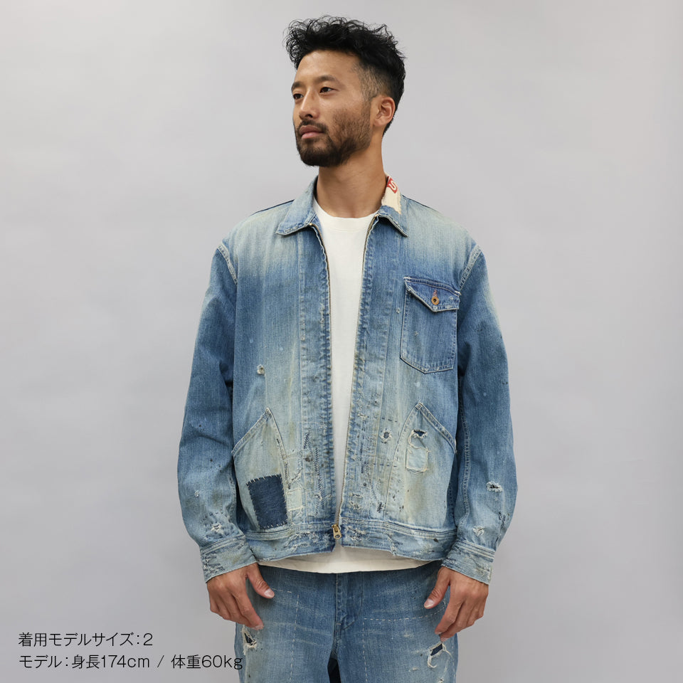【H.UIT】Denim zip work jacket (Customize) H.UNITH-JK049 Denim zip work jacket（Customize） – BEANS