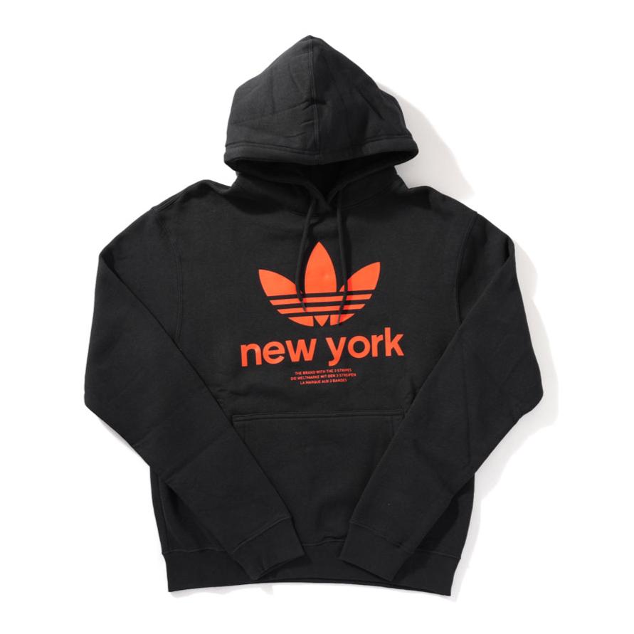 Adidas<br>NY TREFOIL HOODIE（Black×Orange）