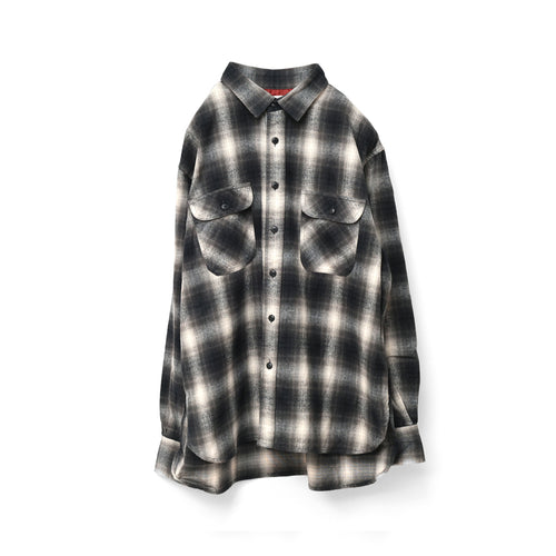 H.UNIT<br>H-SH064 FLANNEL CHECK SHIRT（BLACK）