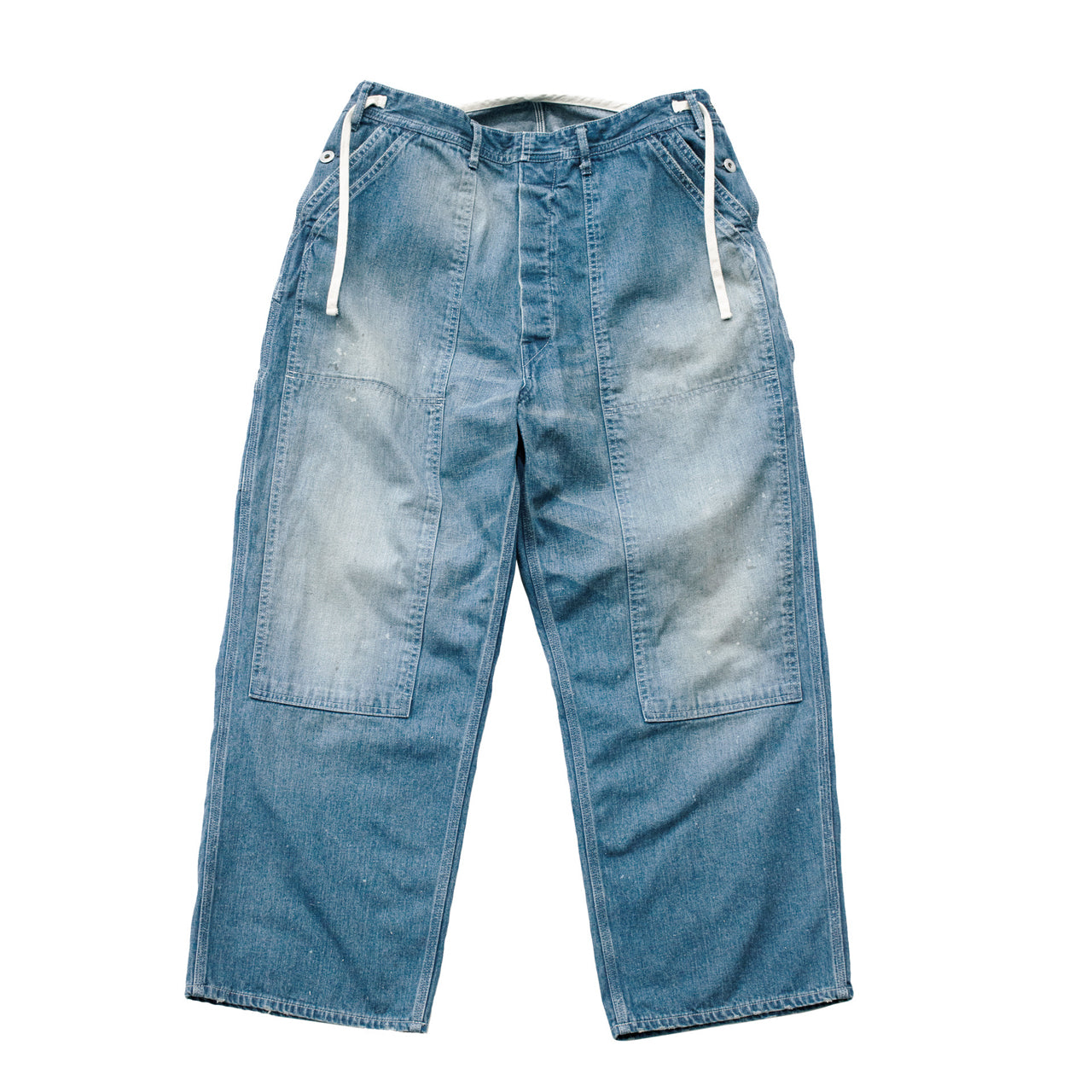 H.UNITH-PT093 DENIM SIDE OPEN PAINTER PANT（USED WASH） – BEANS