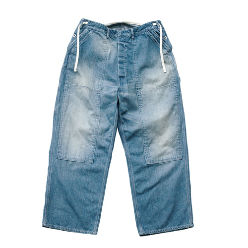 H.UNIT<br>H-PT093 DENIM SIDE OPEN PAINTER PANT（USED WASH）