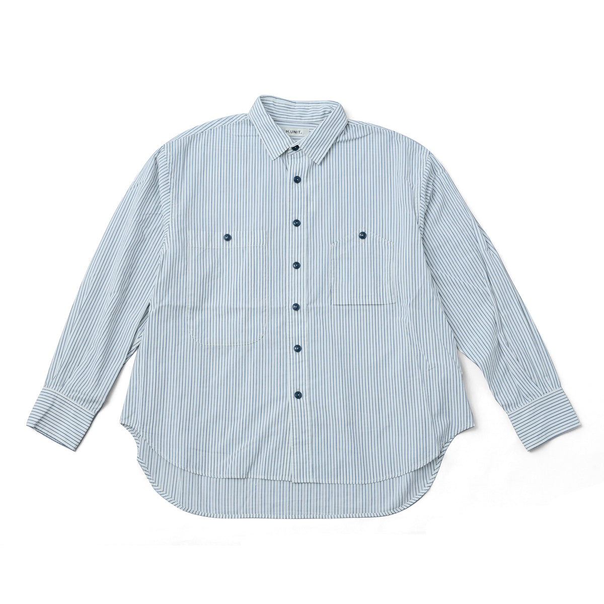 H.UNIT<br>H-SH061 Dobby stripe big pocket work shirt（White）