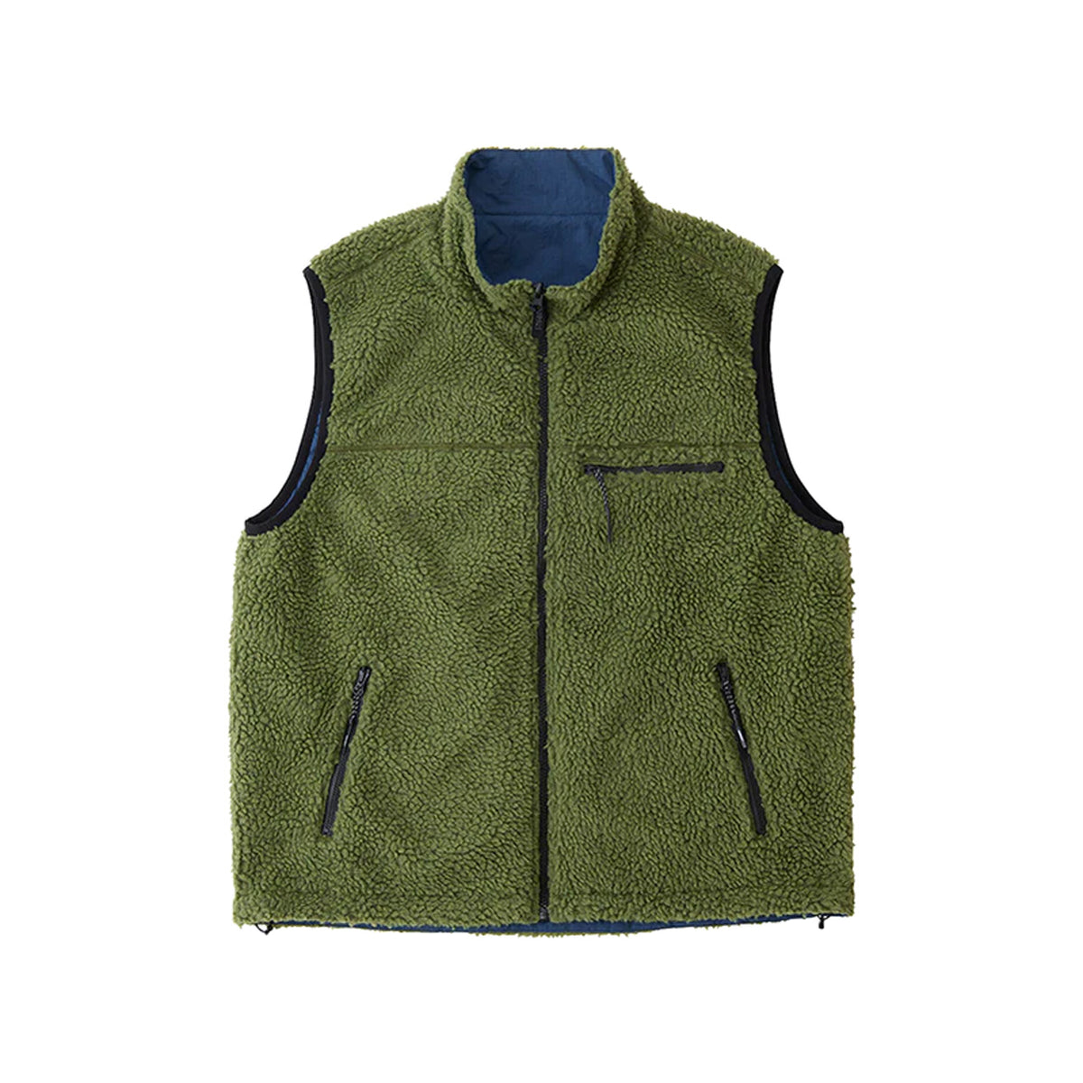 GRAMICCI<br>REVERSIVLE SHERPA VEST（OLIVE/DUSTY NAVY）