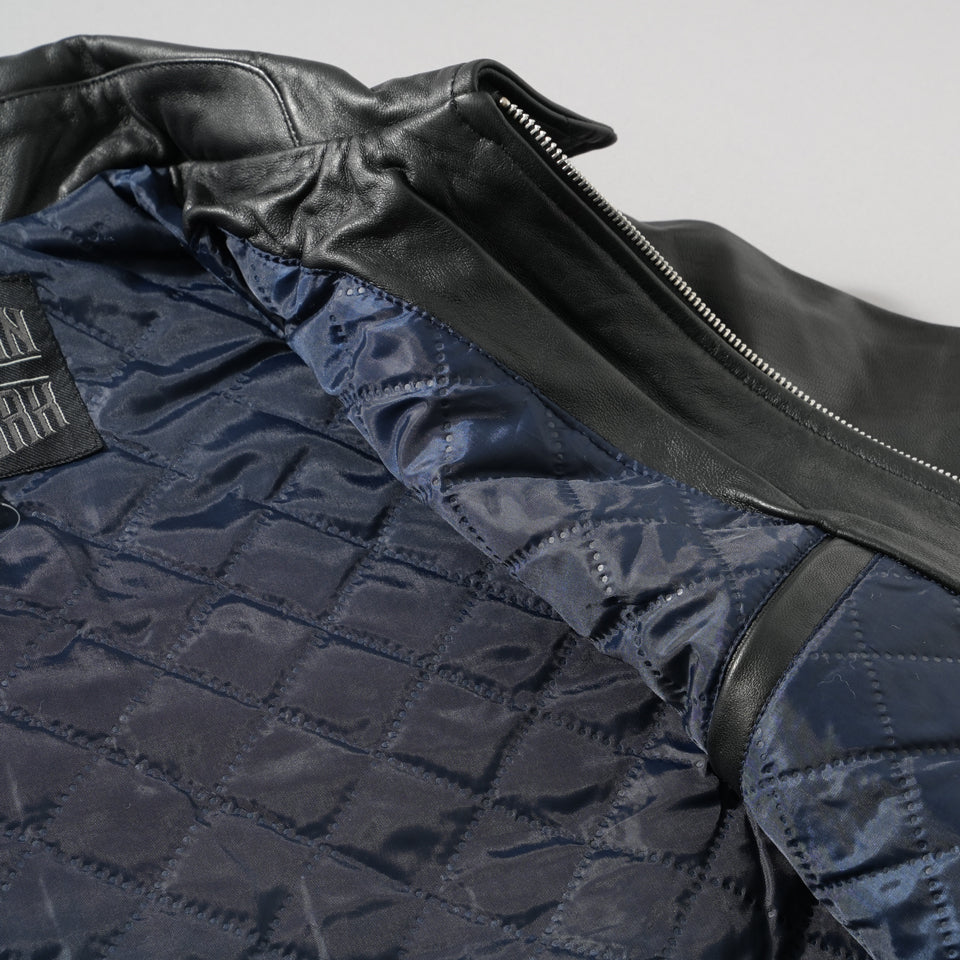 EXPANSION NYTHE GOLDS WICK LAMB LEATHER JACKET（Black） – BEANS