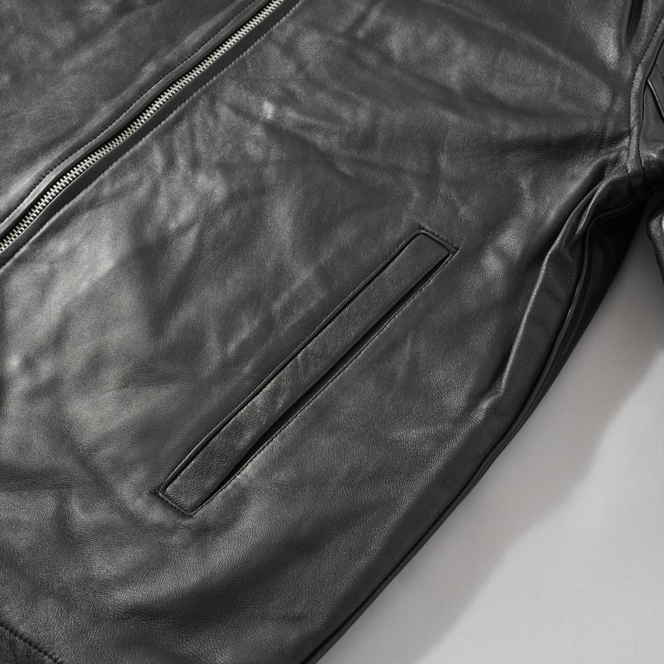 EXPANSION NYTHE GOLDS WICK LAMB LEATHER JACKET（Black） – BEANS