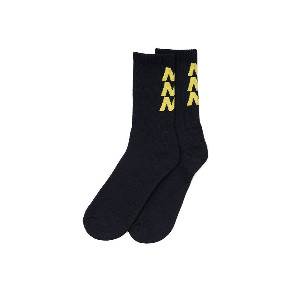Only NY<br>NY REPEAT CREW SOCK（Black/Yellow）