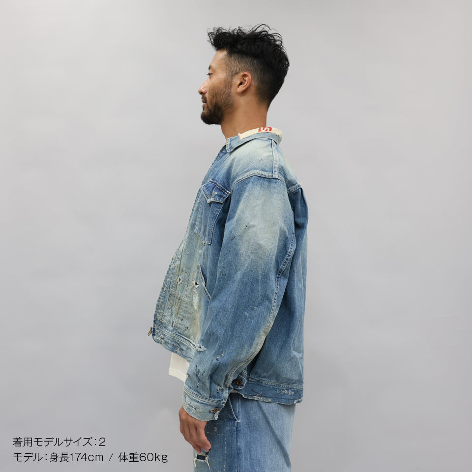 H.UNITH-JK049 Denim zip work jacket（Customize） – BEANS